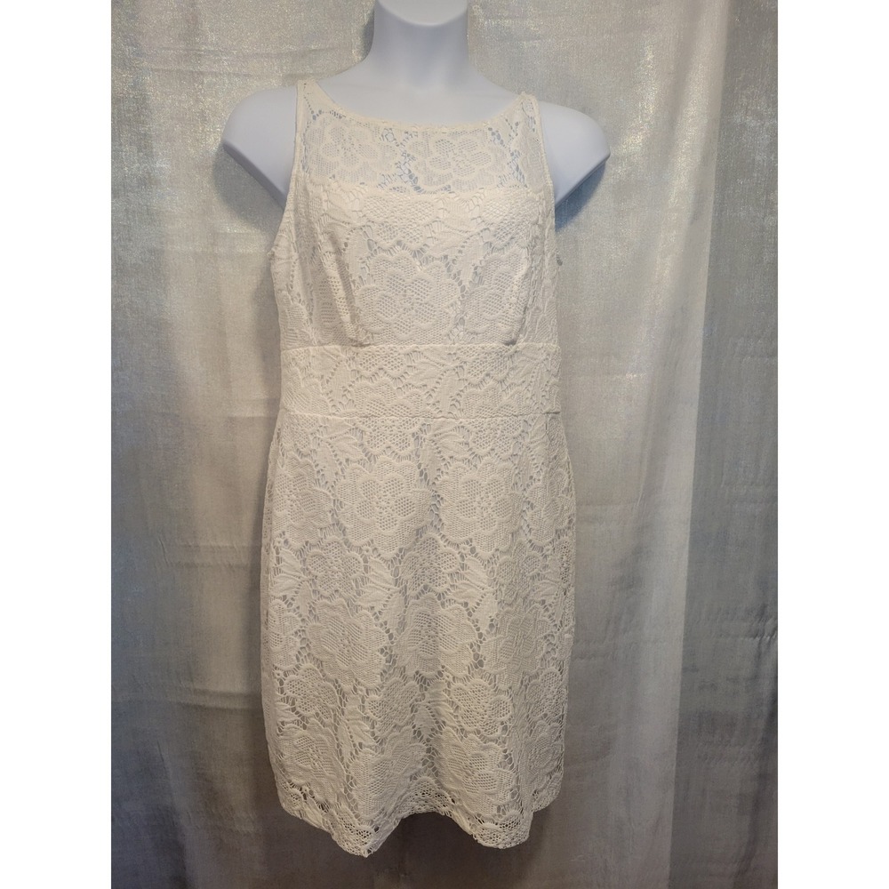SD Collection 16 White‎ Lace Sleeveless Sheath Dress Wedding Cruise Party Church